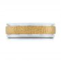  18K Gold And 14k Yellow Gold 18K Gold And 14k Yellow Gold Custom Men's Hammered Band - Top View -  101162 - Thumbnail