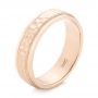 14k Rose Gold 14k Rose Gold Custom Men's Hammered Wedding Band - Three-Quarter View -  102760 - Thumbnail