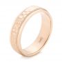 14k Rose Gold 14k Rose Gold Custom Men's Hammered Wedding Band - Three-Quarter View -  102760 - Thumbnail