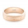 18k Rose Gold 18k Rose Gold Custom Men's Hammered Wedding Band - Flat View -  102760 - Thumbnail