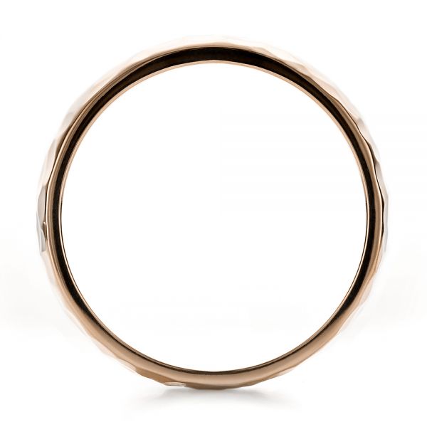 18k Rose Gold 18k Rose Gold Custom Men's Hammered Wedding Band - Front View - 100269