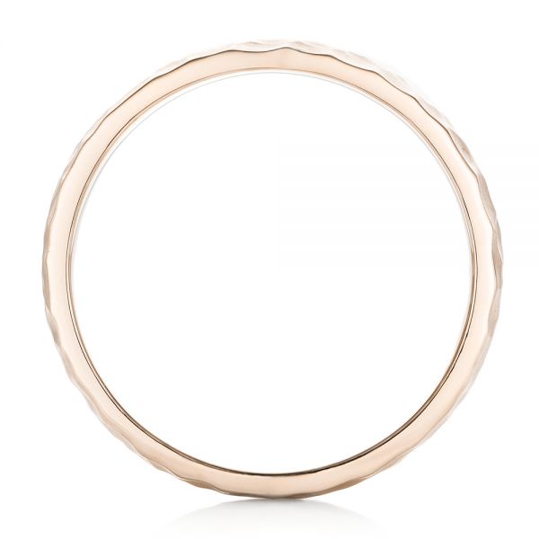 14k Rose Gold 14k Rose Gold Custom Men's Hammered Wedding Band - Front View - 102425