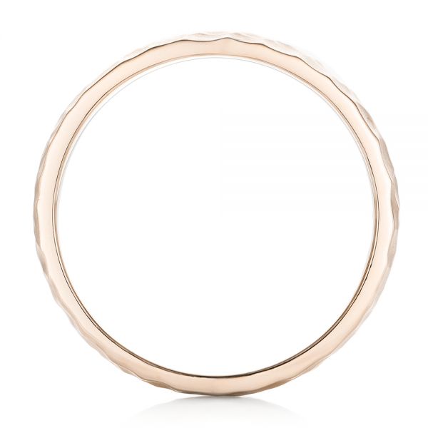 14k Rose Gold 14k Rose Gold Custom Men's Hammered Wedding Band - Front View -  102425