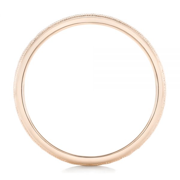 18k Rose Gold 18k Rose Gold Custom Men's Hammered Wedding Band - Front View -  102760