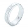18k White Gold 18k White Gold Custom Men's Hammered Wedding Band - Three-Quarter View -  102760 - Thumbnail