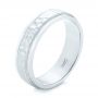 18k White Gold 18k White Gold Custom Men's Hammered Wedding Band - Three-Quarter View -  102760 - Thumbnail