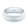 14k White Gold 14k White Gold Custom Men's Hammered Wedding Band - Flat View -  102760 - Thumbnail