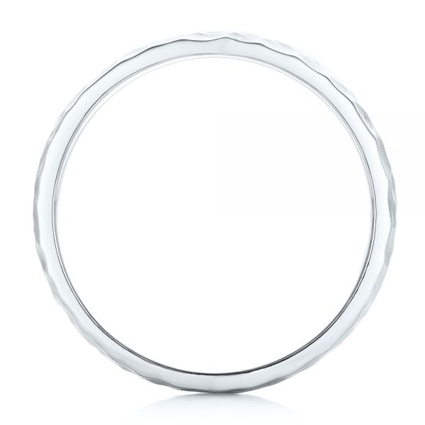 14k White Gold 14k White Gold Custom Men's Hammered Wedding Band - Front View - 102425