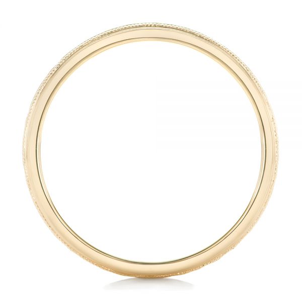 18k Yellow Gold 18k Yellow Gold Custom Men's Hammered Wedding Band - Front View -  102760