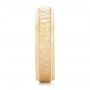 18k Yellow Gold 18k Yellow Gold Custom Men's Hammered Wedding Band - Side View -  102760 - Thumbnail