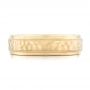 14k Yellow Gold Custom Men's Hammered Wedding Band - Top View -  102760 - Thumbnail