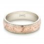  Platinum And 18k Rose Gold Platinum And 18k Rose Gold Custom Men's Hand Engraved Wedding Band - Flat View -  102431 - Thumbnail