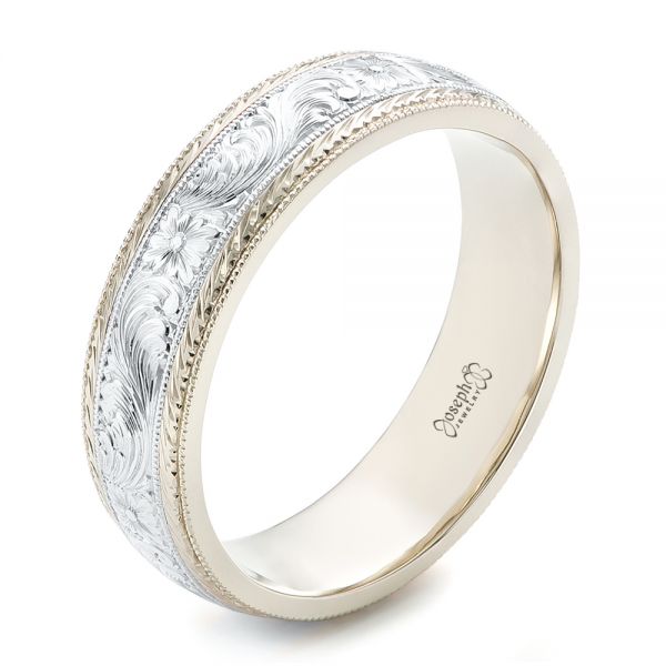 Custom Men's Hand Engraved Wedding Band - Image