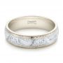 14k White Gold And 14k White Gold 14k White Gold And 14k White Gold Custom Men's Hand Engraved Wedding Band - Flat View -  102431 - Thumbnail