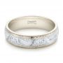 18k White Gold And 14k White Gold 18k White Gold And 14k White Gold Custom Men's Hand Engraved Wedding Band - Flat View -  102431 - Thumbnail