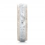 14k White Gold And 14k White Gold 14k White Gold And 14k White Gold Custom Men's Hand Engraved Wedding Band - Side View -  102431 - Thumbnail