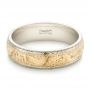 18k White Gold And 14k Yellow Gold 18k White Gold And 14k Yellow Gold Custom Men's Hand Engraved Wedding Band - Flat View -  102431 - Thumbnail