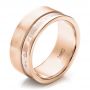 18k Rose Gold And Platinum 18k Rose Gold And Platinum Custom Men's Mokume Band - Three-Quarter View -  100012 - Thumbnail