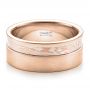 14k Rose Gold And Platinum 14k Rose Gold And Platinum Custom Men's Mokume Band - Flat View -  100012 - Thumbnail