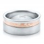  Platinum And Platinum Platinum And Platinum Custom Men's Mokume Band - Flat View -  100012 - Thumbnail