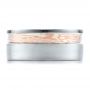  Platinum And 14K Gold Custom Men's Mokume Band - Top View -  100012 - Thumbnail