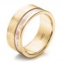 14k Yellow Gold And Platinum 14k Yellow Gold And Platinum Custom Men's Mokume Band - Three-Quarter View -  100012 - Thumbnail