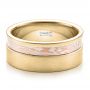 18k Yellow Gold And Platinum 18k Yellow Gold And Platinum Custom Men's Mokume Band - Flat View -  100012 - Thumbnail