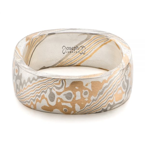 Custom Men's Mokume Square Band - Flat View - 102165