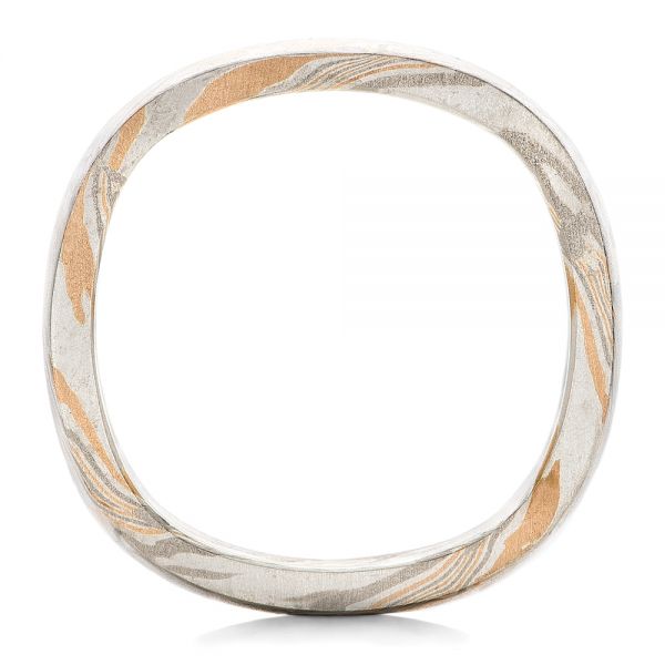 Custom Men's Mokume Square Band - Front View - 102165