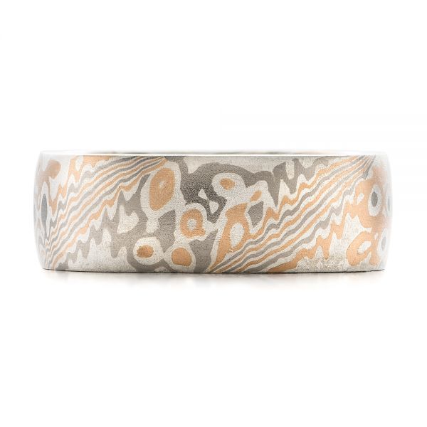 Custom Men's Mokume Square Band - Top View - 102165