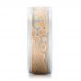  Platinum And 14K Gold Custom Men's Mokume And Diamond Wedding Band - Side View -  102157 - Thumbnail