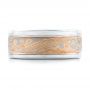 Custom Men's Mokume And Diamond Wedding Band - Top View -  102157 - Thumbnail