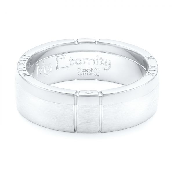  Platinum And 18k White Gold Platinum And 18k White Gold Custom Men's Diamond Band - Flat View -  102002