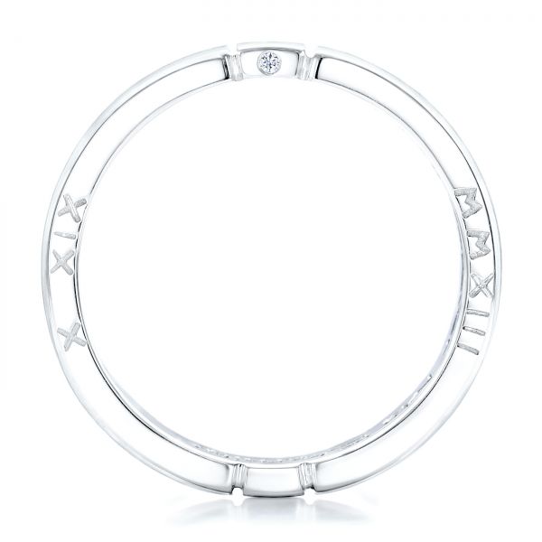 14K Gold And 14k White Gold 14K Gold And 14k White Gold Custom Men's Diamond Band - Front View - 102002
