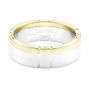  14K Gold And 18k Yellow Gold 14K Gold And 18k Yellow Gold Custom Men's Diamond Band - Flat View -  102002 - Thumbnail