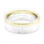  14K Gold And 14k Yellow Gold 14K Gold And 14k Yellow Gold Custom Men's Diamond Band - Flat View -  102002 - Thumbnail