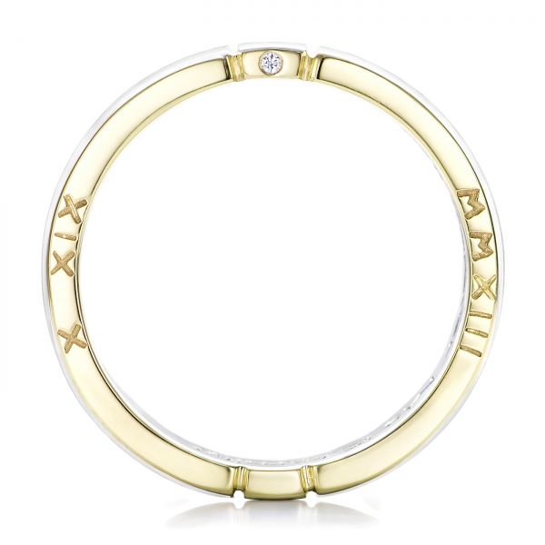  18K Gold And 14k Yellow Gold 18K Gold And 14k Yellow Gold Custom Men's Diamond Band - Front View -  102002