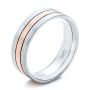  14K Gold And 18k Rose Gold 14K Gold And 18k Rose Gold Custom Men's Brushed Band - Three-Quarter View -  101912 - Thumbnail