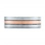  14K Gold And 18k Rose Gold 14K Gold And 18k Rose Gold Custom Men's Brushed Band - Top View -  101912 - Thumbnail