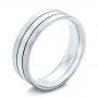  Platinum And 18k White Gold Platinum And 18k White Gold Custom Men's Brushed Band - Three-Quarter View -  101912 - Thumbnail