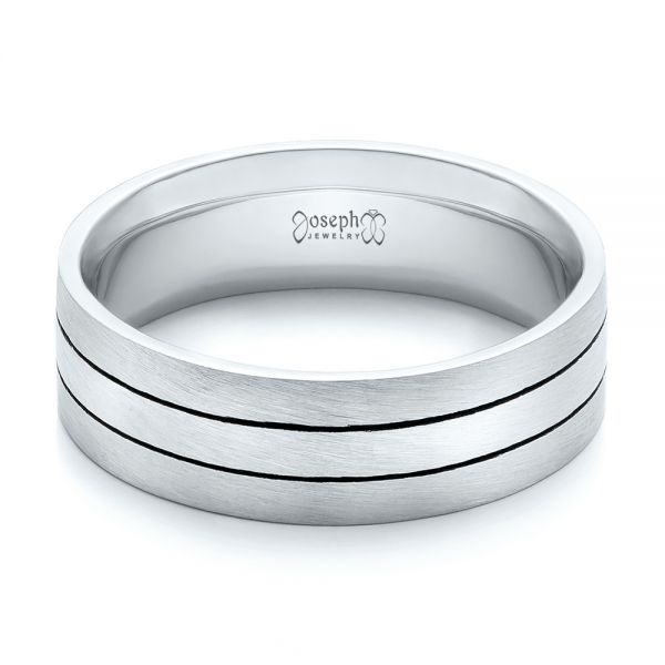 Platinum And Platinum Platinum And Platinum Custom Men's Brushed Band - Flat View - 101912