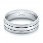  14K Gold And Platinum 14K Gold And Platinum Custom Men's Brushed Band - Flat View -  101912 - Thumbnail