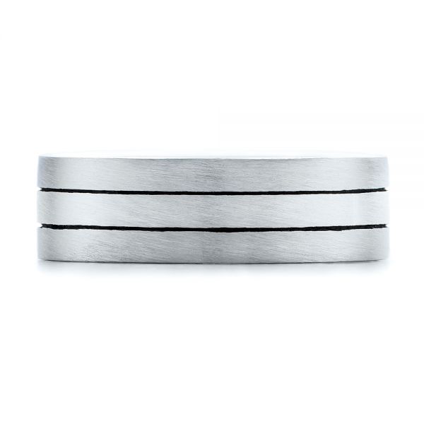  18K Gold And 18k White Gold 18K Gold And 18k White Gold Custom Men's Brushed Band - Top View -  101912