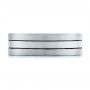  18K Gold And Platinum 18K Gold And Platinum Custom Men's Brushed Band - Top View -  101912 - Thumbnail