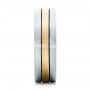  Platinum And 14k Yellow Gold Platinum And 14k Yellow Gold Custom Men's Brushed Band - Side View -  101912 - Thumbnail