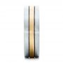  14K Gold And 14k Yellow Gold 14K Gold And 14k Yellow Gold Custom Men's Brushed Band - Side View -  101912 - Thumbnail