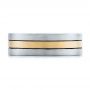  18K Gold And 14k Yellow Gold 18K Gold And 14k Yellow Gold Custom Men's Brushed Band - Top View -  101912 - Thumbnail