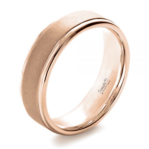 18k Rose Gold 18k Rose Gold Custom Men's Band - Three-Quarter View -  1270