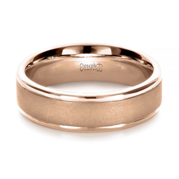 18k Rose Gold 18k Rose Gold Custom Men's Band - Flat View -  1270