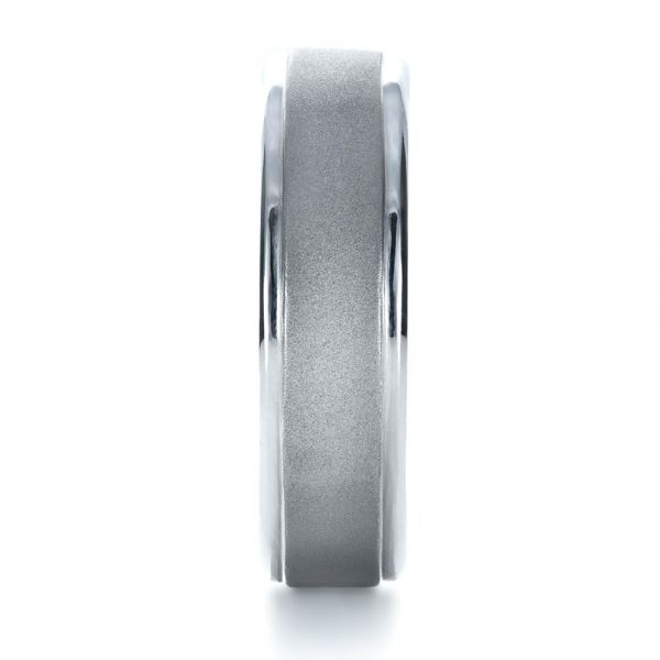 14k White Gold 14k White Gold Custom Men's Band - Side View -  1270